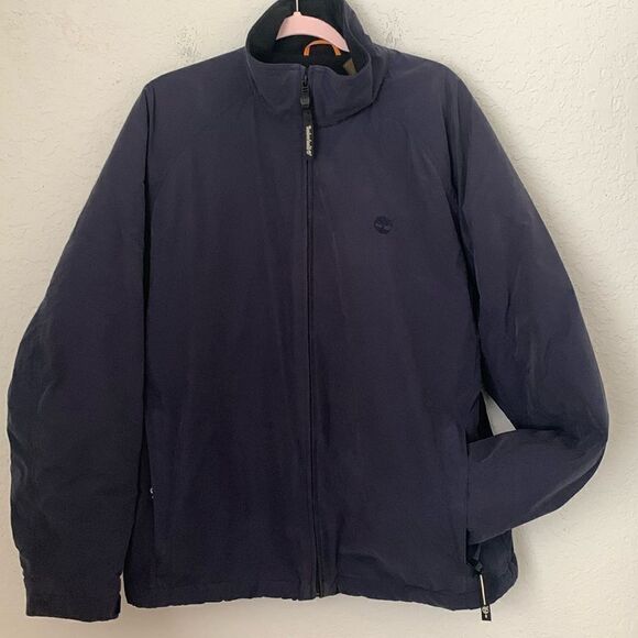 Timberland WeatherGear Fleece Linen Navy Men’s Jacket Size L - Picture 1 of 12
